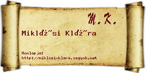 Miklósi Klára névjegykártya