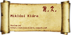 Miklósi Klára névjegykártya