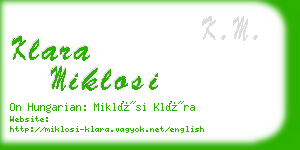 klara miklosi business card